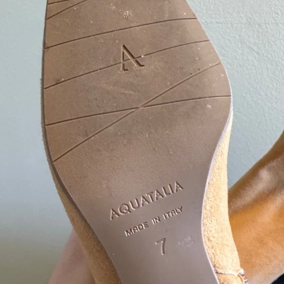 Aquatalia Camel Suede Heeled Boots - Picture 4 of 16